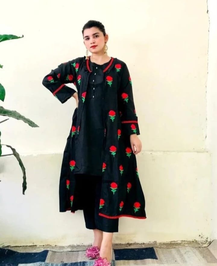 Silk Fancy Gown 3pc - Large