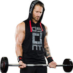 Black Gym Sleeveless Hood Tracksuit - Black Gym Sleeveless Hood Summer Tracksuit - Ready to Wear 2-Piece Set | Men's Sports & Jogging Wear