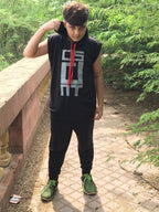 Black Gym Sleeveless Hood Tracksuit - Black Gym Sleeveless Hood Summer Tracksuit - Ready to Wear 2-Piece Set | Men's Sports & Jogging Wear