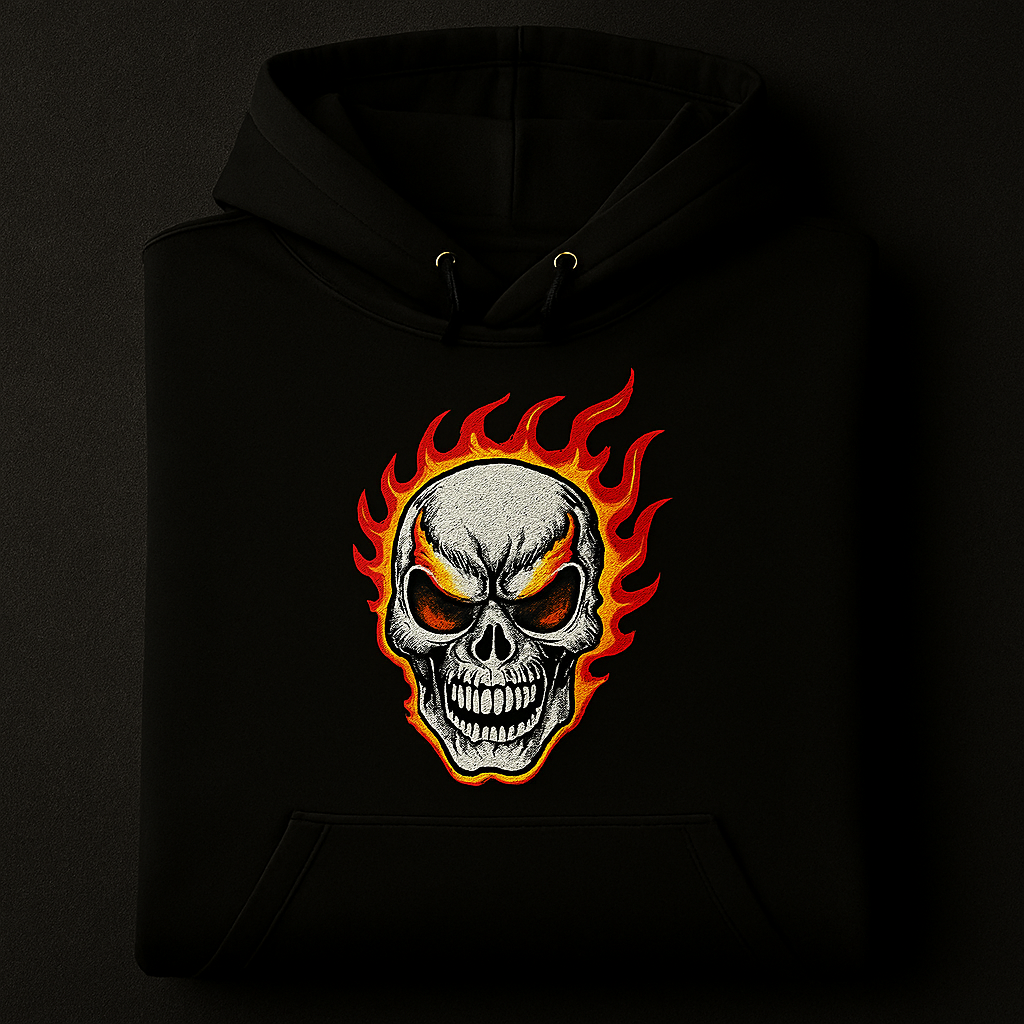 New Summer Collection Full Black Hoodie with Ghost Skull Print for Men and Boys – Comfortable, Trendy