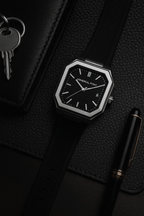 Universal Point UP 1988 – Square Dial Leather Strap Watch | Stainless Steel Case | Water Resistant 3 ATM (With Box)