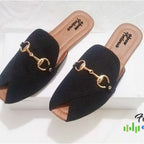 Flat Slippers for Women & Girls – Genuine Leather Peshawri Kheri Style 36/Black