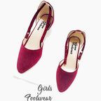 Stylish Velvet Heel Pump Shoes for Ladies – 2 Inch Elegant Party Wear Heels 36/Maroon