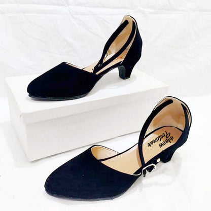 Stylish Velvet Heel Pump Shoes for Ladies – 2 Inch Elegant Party Wear Heels 36/Maroon