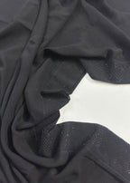 Premium Black Chiffon Dupatta with One Side Stone Work – Elegant Formal Wear for Women – Soft & Lightweight Fabric