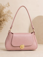 Classic Flap Shoulder Purse for Women – Premium Leather Look Handbag Black