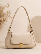Classic Flap Shoulder Purse for Women – Premium Leather Look Handbag Black