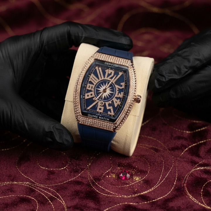 Denvosi Luxury Diamond Studded Strap Men’s Watch Elegant Durable Stylish Premium Choice For Parties Daily Wear And Special Occasions