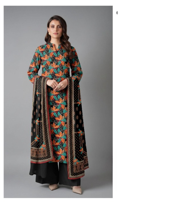 Bareezé Digital Classic 3-Piece Lawn Unstitched Suit