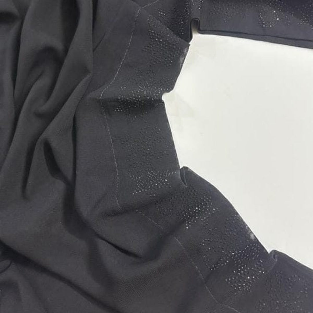 Premium Black Chiffon Dupatta with One Side Stone Work – Elegant Formal Wear for Women – Soft & Lightweight Fabric