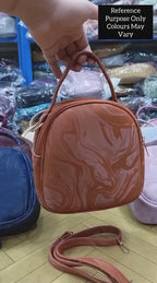 Marble Gloss Mini Crossbody Handbag Blue